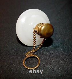 Antique Rare White Opaline Glass Egg Shape Perfume Flask Scent Chatelaine