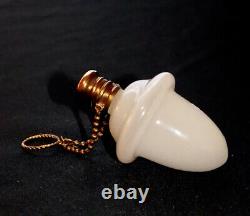 Antique Rare White Opaline Glass Egg Shape Perfume Flask Scent Chatelaine