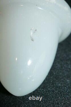 Antique Rare White Opaline Glass Egg Shape Perfume Flask Scent Chatelaine