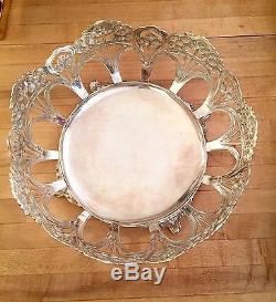 Antique Ruby Bohemia Crystal Glass c 1899 Bowl STANDARD TORONTO Silver Compote