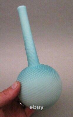 Antique STEVENS & WILLIAMS Art Glass POMPEIAN SWIRL Air-Trap Satin MOP Bud Vase