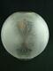 Antique Satin Etched Glass Globe Duplex Oil Lamp Shade Art Nouveau Design