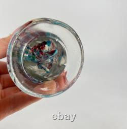 Antique Set 2 Victorian Art Glass Obelisk Pillar Devil's Fire Tower Paperweight