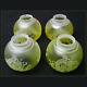 Antique Set 4 Victorian Acid Etched Glass Ruffled Light Shades Lamp Art Nouveau