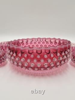 Antique Set Of 5 Bowls Hobbs Brockunier Victorian Cranberry Opalescent Hobnail Antique Set Of 5 Bowls Hobbs Brockunier Victorian Cranberry Opalescent Hobnail