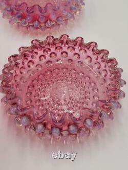 Antique Set Of 5 Bowls Hobbs Brockunier Victorian Cranberry Opalescent Hobnail Antique Set Of 5 Bowls Hobbs Brockunier Victorian Cranberry Opalescent Hobnail