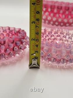 Antique Set Of 5 Bowls Hobbs Brockunier Victorian Cranberry Opalescent Hobnail Antique Set Of 5 Bowls Hobbs Brockunier Victorian Cranberry Opalescent Hobnail