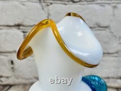 Antique Stevens and Williams Victorian Art Satin Glass Vase 8 Applied Flowers Antique Stevens and Williams Victorian Art Satin Glass Vase 8 Applied Flowers