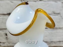 Antique Stevens and Williams Victorian Art Satin Glass Vase 8 Applied Flowers Antique Stevens and Williams Victorian Art Satin Glass Vase 8 Applied Flowers