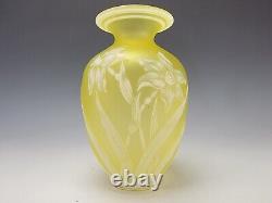 Antique Thomas Webb Cameo Daffodil Citrine Glass Vase