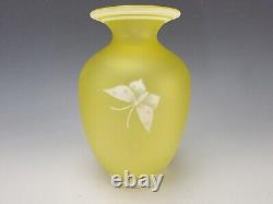 Antique Thomas Webb Cameo Daffodil Citrine Glass Vase
