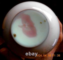 Antique Thomas Webb Peach Blow Glossy Enameled Art Glass Vase, 7.5