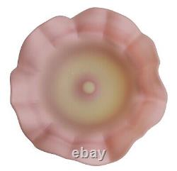 Antique Thomas Webb Pink Burmese Satin Glass Wave Bowl Silverplate Tazza Stand