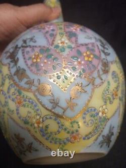 Antique Thomas Webb & Sons Moroccan Tapestry Art Glass Vase 10 Harrach