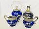 Antique Victorian Mount Washington Consolidate, Torquay Blue Glass 4 Piece Set