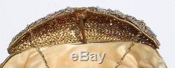 Antique Victorian Art Deco French Micro Glass Beaded Petit Point Purse