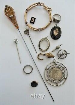 Antique Victorian Art Deco Vintage Mixed Misc Lot Jewellery Spares & Repair