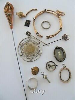 Antique Victorian Art Deco Vintage Mixed Misc Lot Jewellery Spares & Repair