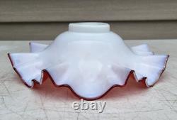 Antique Victorian Art Glass Brides Basket Bowl Cranberry 11-1/4 Mica Confetti Antique Victorian Art Glass Brides Basket Bowl Cranberry 11-1/4 Mica Confetti