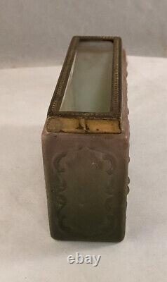 Antique Victorian Art Glass Cf Monroe Nakara Playing Card Holder Box