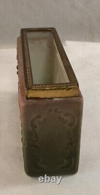 Antique Victorian Art Glass Cf Monroe Nakara Playing Card Holder Box