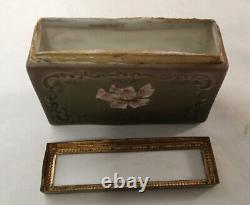 Antique Victorian Art Glass Cf Monroe Nakara Playing Card Holder Box