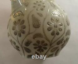 Antique Victorian Art Glass Findlay Onyx Glass Syrup Pitcher As Is