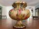Antique Victorian Art Glass Vase With Polychrome Satin Finish