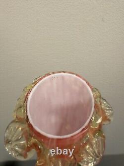 Antique Victorian Art Glass Vaseline Cranberry Uranium Glass Vase Antique Victorian Art Glass Vaseline Cranberry Uranium Glass Vase
