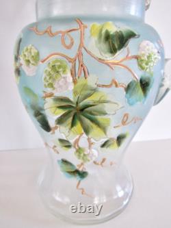Antique Victorian Art Glass Water Lemonade Set Hand Enameled Antique Victorian Art Glass Water Lemonade Set Hand Enameled