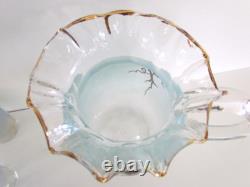 Antique Victorian Art Glass Water Lemonade Set Hand Enameled Antique Victorian Art Glass Water Lemonade Set Hand Enameled