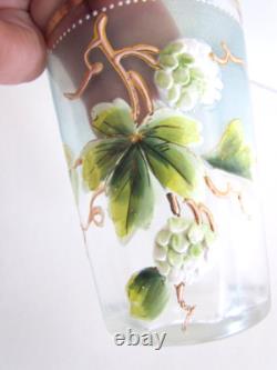 Antique Victorian Art Glass Water Lemonade Set Hand Enameled Antique Victorian Art Glass Water Lemonade Set Hand Enameled