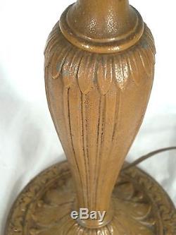 Antique Victorian Art Nouveau Art Deco Stained Slag Glass Lamp Shade Base