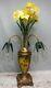 Antique Victorian Art Nouveau Clear Glass Epergne Centerpiece Table Lamp Prisms