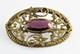 Antique Victorian Art Nouveau Czech Glass Purple Amethyst Glass Brooch Pin 3
