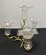 Antique Victorian Art Nouveau Gold Gilt Branch 4 Glass Epergne John Walsh Style