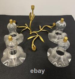 Antique Victorian Art Nouveau Gold Gilt Branch 4 Glass Epergne John Walsh Style Antique Victorian Art Nouveau Gold Gilt Branch 4 Glass Epergne John Walsh Style