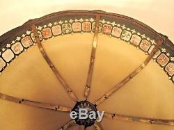 Antique Victorian Art Nouveau Ribbed Glass Leaded Lamp Shade