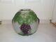 Antique Victorian Art Nouveau Satin Milk Glass Grape Globe Lamp Shade Painted