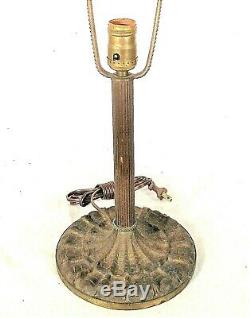 Antique Victorian Art Nouveau Signed Miller Leaded Stain Slag Glass Lamp Base