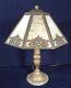 Antique Victorian Art Nouveau Slag Glass Lamp
