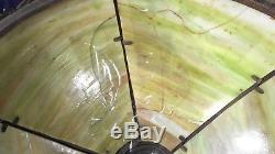 Antique Victorian Art Nouveau Slag Stained Glass Dome Top Lamp Shade