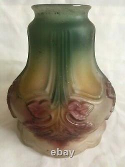 Antique Victorian Art Nouveau Tinted Satin Glass Lamp Shade