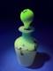 Antique Victorian Blue To White Art Glass Perfume Bottle With Enameled Decoration