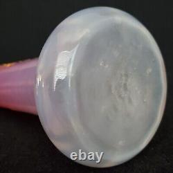 Antique Victorian Bohemian Pink Opalescent Glass Vase 9.25