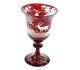 Antique Victorian Bohemian Ruby Red Large Engraved Goblet Chalice 1800's 7.25