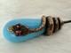 Antique Victorian Brass/gf Snake And Blue Art Glass Hat Pin