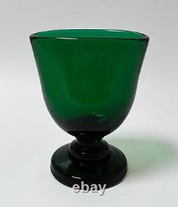 Antique Victorian Bristol Green Glass Vase Hand Blown