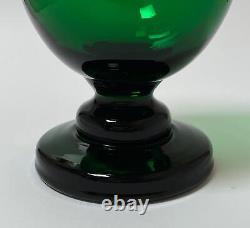 Antique Victorian Bristol Green Glass Vase Hand Blown