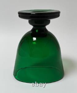 Antique Victorian Bristol Green Glass Vase Hand Blown